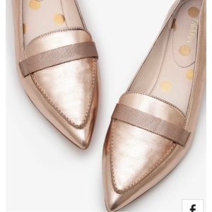 *NEW* Boden Metallic Gold Abbie Pointed-Toe
Loafers Slip-On Flats, Size 40 EU